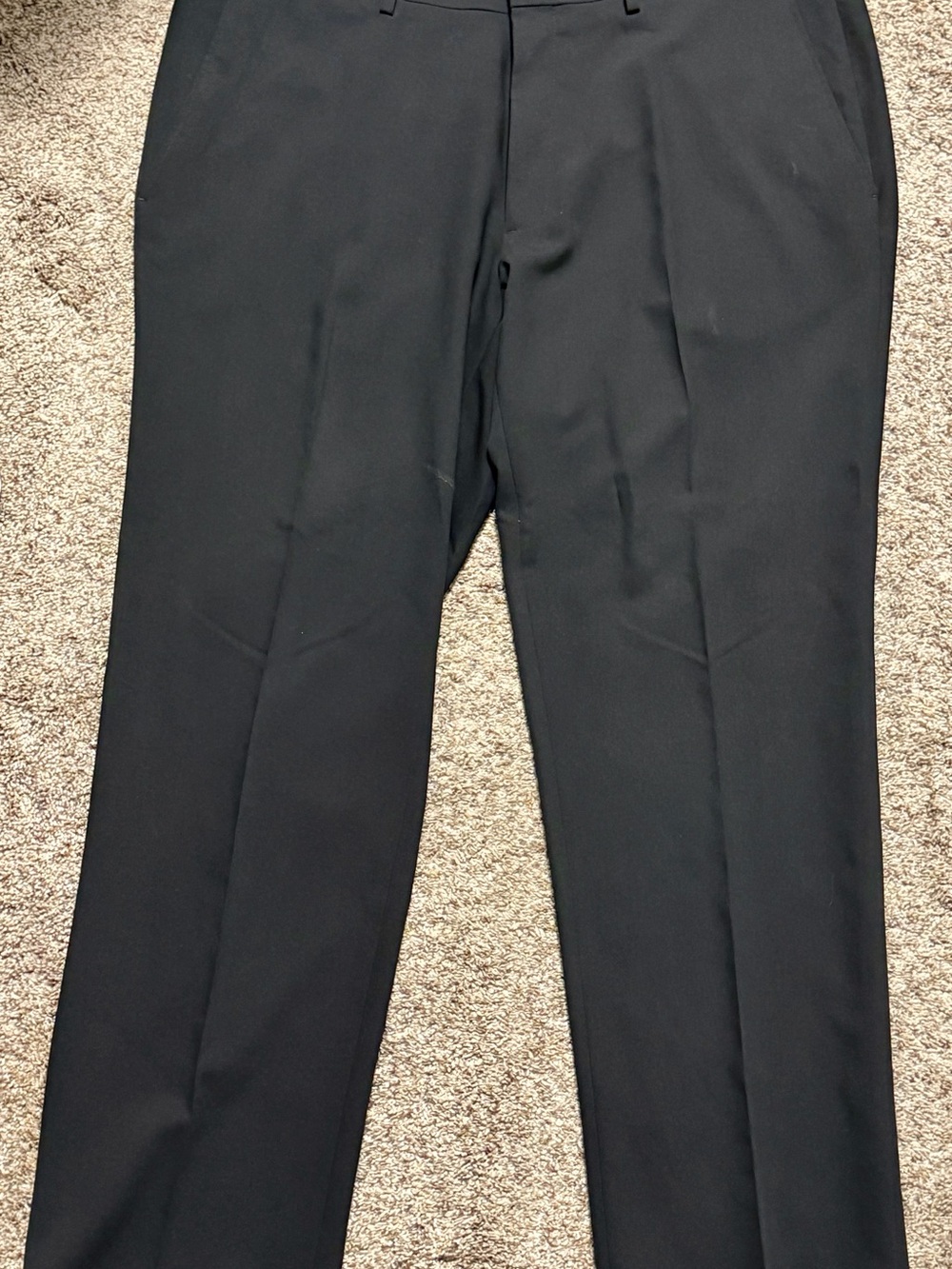 Madison Men's Black Dress Pants - Tailored Front Crease
